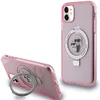 Image de Karl Lagerfeld Ring Stand Serie - iPhone 11 Hoesje - Roze - MagSafe - Ring Stand