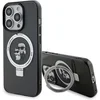 Image de Karl Lagerfeld Ring Stand Karl & Choupette Hard Case Back Cover met MagSafe voor Apple iPhone 15 Pro Max - Zwart