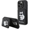 Image de Karl Lagerfeld Saffiano Serie - iPhone 15 Pro Hoesje - Zwart - Kaartsleuven - Standaardfunctie