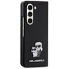 Image de Karl Lagerfeld, Opvouwbaar hoesje Geschikt voor Samsung Galaxy Z Fold 5 Saffiano Karl en Choupette, Zwart