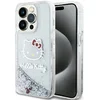 Image de Hello Kitty Liquid Glitter Charms - iPhone 13 Hoes - Sierontwerp - Duurzaam Materiaal - Zilverkleurig