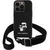 Image de Karl Lagerfeld, Hoesje geschikt voor iPhone 15 Pro - met Verstelbare Schouderriem Ultra Elegant, Zwart