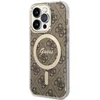 Image de Guess IML 4G Back Case (MagSafe Compatible) - Geschikt voor Apple iPhone 15 Pro (6.1") - Bruin
