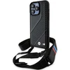 Image de BMW M Carbon Stripe Back Cover met Strap - Geschikt voor Apple iPhone 15 Pro Max (6.7") - Zwart