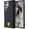 Image de Ferrari Backcase hoesje geschikt voor Samsung Galaxy S24 Ultra - Effen Zwart - Kunstleer