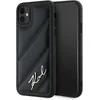Image de Karl Lagerfeld Diagonal Quilted Script hoesje voor iPhone 11 / Xr - zwart