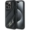 Image de Karl Lagerfeld Diagonal Quilted Script hoesje voor iPhone 14 Pro - zwart