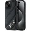 Image de Karl Lagerfeld Diagonal Quilted Script hoesje voor iPhone 15/14/13 - zwart