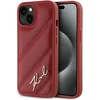 Image de Karl Lagerfeld Diagonal Quilted Script hoesje voor iPhone 15/14/13 - rood