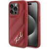 Image de Karl Lagerfeld Diagonal Quilted Script hoesje voor iPhone 15 Pro - rood