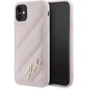 Image de Karl Lagerfeld Diagonal Quilted Script hoesje voor iPhone 11 / Xr - roze