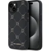 Image de Karl Lagerfeld Backcase hoesje geschikt voor iPhone 15 - Effen Zwart - Kunstleer