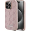 Image de Karl Lagerfeld, Hoesje Geschikt voor Apple iPhone 15 Pro Max MagSafe met monogrampatroon en gemetalliseerd logo, Roze