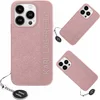 Image de Karl Lagerfeld, Hoesje Geschikt voor Apple iPhone 15 Pro Saffiano Strass Bedel Editie met Hanger, Roze
