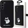 Image de Karl Lagerfeld Choupette Serie - Siliconen Hoesje - Samsung Galaxy S24 - Zwart - Metalen Versieringen