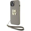 Image de DKNY Polsband Stock Logo hoesje voor iPhone 15 Plus - beige
