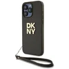 Image de DKNY, Hoesje geschikt voor Apple iPhone 15 Pro Max - met Metalen Logo & Polskoord, Bruin
