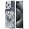 Image de DKNY Liquid Glitter Arch Logo Back Case - Geschikt voor Apple iPhone 12/12 Pro (6.1") - Zwart/Zilver