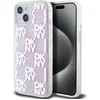 Image de DKNY Liquid Glitter Checkered Pattern Back Case - Geschikt voor Apple iPhone 15 (6.1") - Roze