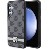 Image de DKNY, Hoesje geschikt voor Galaxy S24 - Elegant met Ruitjes- en Streepjespatroon, Zwart