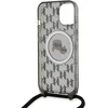 Image de Karl Lagerfeld, MagSafe Geschikt voor Apple iPhone 15 hoesje met IML Monogram Crossbody Schouderriem Elegant, Doorzichtig zwart