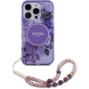 Image de Guess geschikt voor MagSafe IML Flowers Case met beads strap geschikt voor iPhone 16 Pro Max - Purple