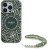 Image de Guess MagSafe IML Serie - iPhone 16 Pro Max Hoesje - Uniek Bloemenontwerp - Perlemoer Bandje