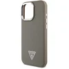 Image de GUESS, Hoesje geschikt voor iPhone 16 Pro Max - Anti-Shock Gekorreld Effect met Driehoek Logo, Bruin