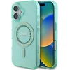 Image de Hoesje geschikt voor Apple iPhone 16 Plus - Guess IML Rhinestones Back Cover - Geschikt voor MagSafe - Groen
