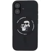 Image de Karl Lagerfeld Backcase hoesje geschikt voor iPhone 16 - Effen Zwart - Silicone