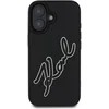 Image de Karl Lagerfeld 3D Rubber Signature - iPhone 16 - Zwart - Elegante Bescherming - Uniek Design