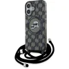 Image de Karl Lagerfeld, Hoesje geschikt voor iPhone 16 - Hardcase MagSafe met Verstelbaar Koord, Transparant zwart