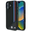 Image de BMW Backcase hoesje geschikt voor iPhone 16 - Effen Zwart - Kunstleer