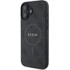 Image de Guess 4G Ring Classic Logo Hoesje Geschikt voor iPhone 16 - Back Cover Compatibel met MagSafe - Zwart