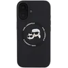 Image de Karl Lagerfeld, Hoesje geschikt voor iPhone 16 - MagSafe Anti-Shock Chic met Karl & Choupette Patroon, Zwart