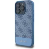 Image de Guess iPhone 16 Pro Max Backcover hoesje - 4G PU Leather - Bottom Stripe - Blauw