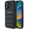 Image de Mercedes-Benz AMG Leather Perforated Backcover hoesje - geschikt voor Apple iPhone 16 - Zwart
