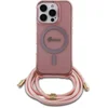 Image de Guess Crossbody Cord Serie - iPhone 16 Hoesje - Roze - MagSafe - Stijlvol Design