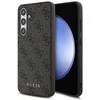 Image de Guess S24 FE Serie - Hardcase Telefoonhoesje - Bruin - Metallic Gouden Logo - Eco-leer