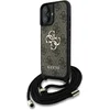 Image de Guess 4G - iPhone 16 Hoesje - Bruin - Groot Logo - Met Koord
