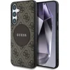 Image de Guess 4G Ring Cirkel Logo Hoesje Geschikt voor Samsung Galaxy S25 Plus - Back Cover Compatibel met MagSafe / Qi2 - Bruin