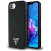 Image de Guess Grained Triangle Serie - iPhone 16e Hoes - MagSafe Technologie - Elegant Zwart - Gestructureerd Grip