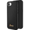 Image de GUESS, MagSafe-hoesje Geschikt voor Apple iPhone 16e Silicone Soft touch Gouden metalen logo, Zwart