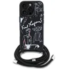 Image de Karl Lagerfeld Backcase hoesje geschikt voor iPhone 16 Pro Max - Effen Zwart - Kunstleer