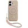 Image de Guess IML Flowers Allover geschikt voor iPhone 17 hoesje - MagSafe compatibel en Koord - Roze