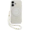 Image de Guess IML Flowers Allover geschikt voor iPhone 17 hoesje - MagSafe compatibel en Koord - Wit