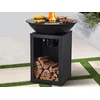 Image de Vente-unique Barbecue plancha brasero op houtskool met opbergruimte 80 x 80 x 96 cm, zwart - IGNOS