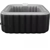 Image de Vente-unique Vierkante opblaasbare spa voor 4 personen - L 154 x D 154 x H 65 cm - 120 stralen - Zwart en grijs - B-COSY