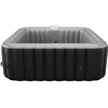 Image de Vente-unique Vierkante opblaasbare spa voor 6 personen - L 185 x D 185 x H 65 cm - 140 stralen - Zwart en grijs - B-COSY