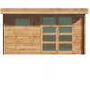 Image de Vente-unique Houten tuinhuis behandeld met autoclaaf en plat dak - 13 m² - dikte 28 mm - CORALIO